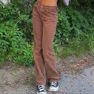 Brandy melville low waisted brown corduroys basically new